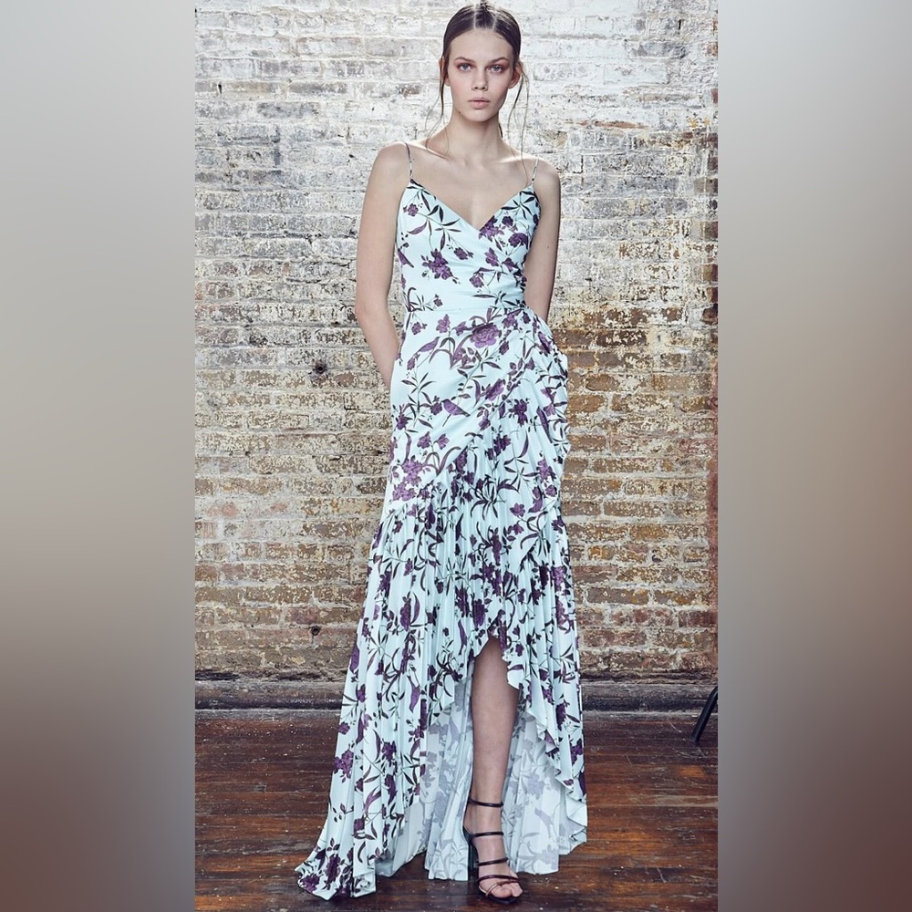 Floral Asymmetrical Ruffle Gown - Picture 4 of 4